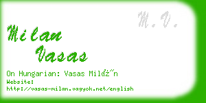 milan vasas business card